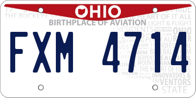 OH license plate FXM4714