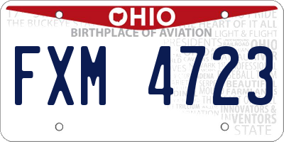 OH license plate FXM4723