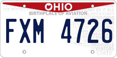 OH license plate FXM4726