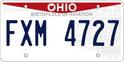 OH license plate FXM4727