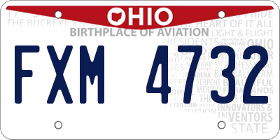 OH license plate FXM4732