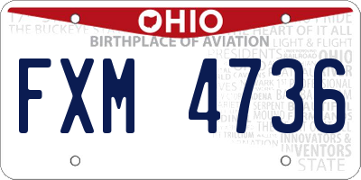 OH license plate FXM4736