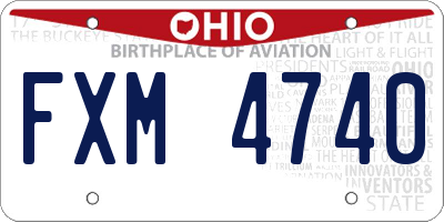 OH license plate FXM4740