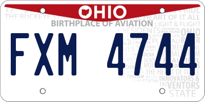 OH license plate FXM4744