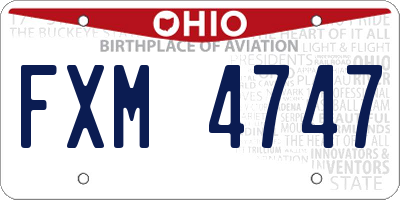 OH license plate FXM4747