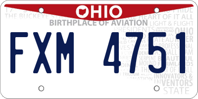 OH license plate FXM4751