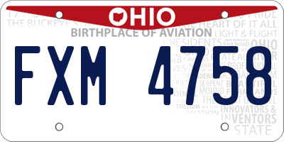 OH license plate FXM4758