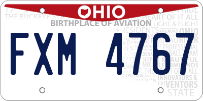 OH license plate FXM4767