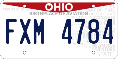 OH license plate FXM4784