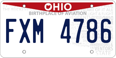 OH license plate FXM4786