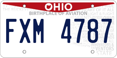 OH license plate FXM4787