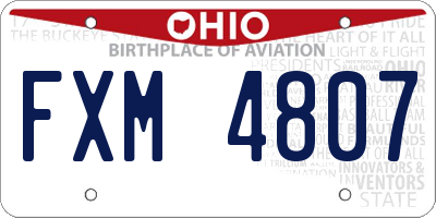 OH license plate FXM4807