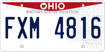 OH license plate FXM4816