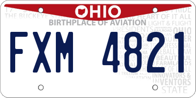 OH license plate FXM4821