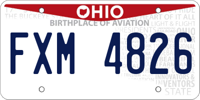 OH license plate FXM4826