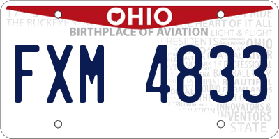 OH license plate FXM4833