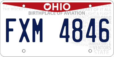 OH license plate FXM4846