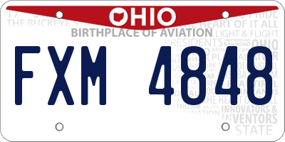 OH license plate FXM4848