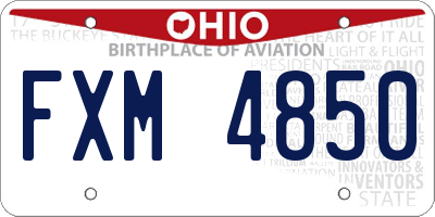 OH license plate FXM4850