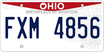 OH license plate FXM4856