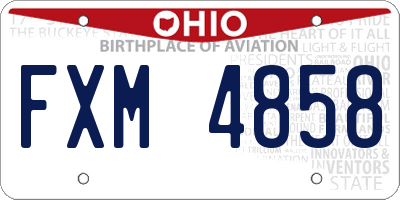 OH license plate FXM4858