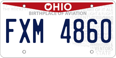 OH license plate FXM4860