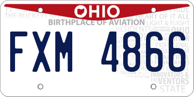 OH license plate FXM4866