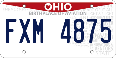 OH license plate FXM4875