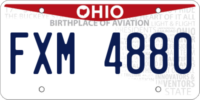 OH license plate FXM4880