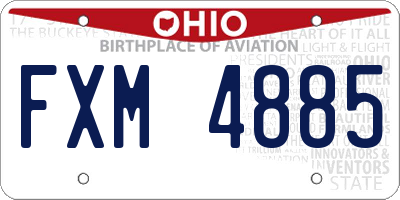 OH license plate FXM4885