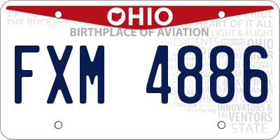 OH license plate FXM4886