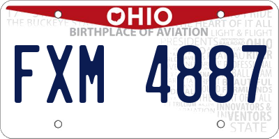 OH license plate FXM4887