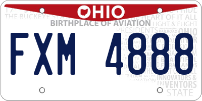 OH license plate FXM4888