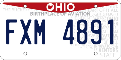 OH license plate FXM4891