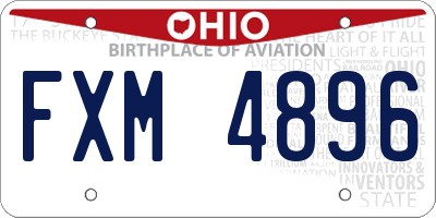 OH license plate FXM4896