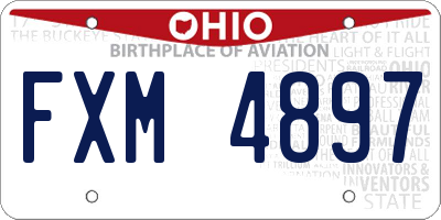 OH license plate FXM4897