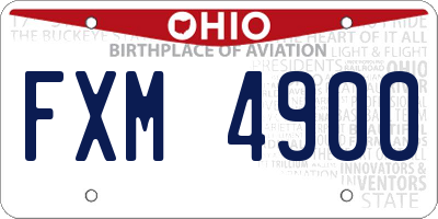 OH license plate FXM4900