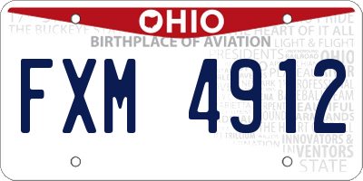 OH license plate FXM4912