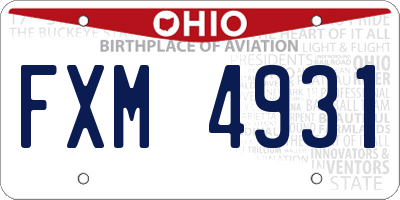 OH license plate FXM4931