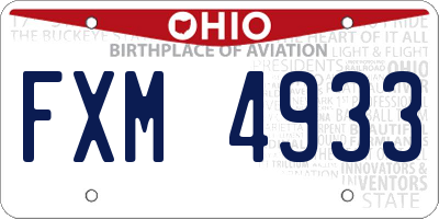OH license plate FXM4933