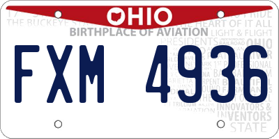 OH license plate FXM4936