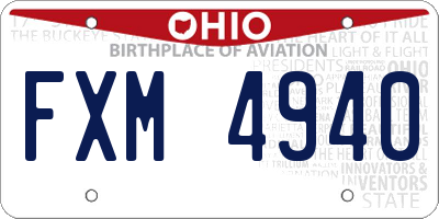 OH license plate FXM4940