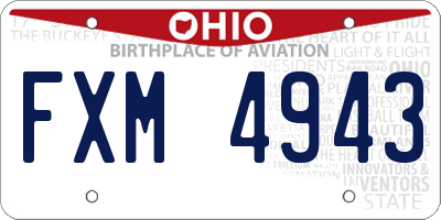 OH license plate FXM4943