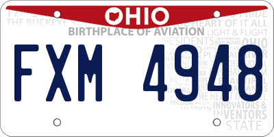 OH license plate FXM4948
