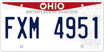 OH license plate FXM4951