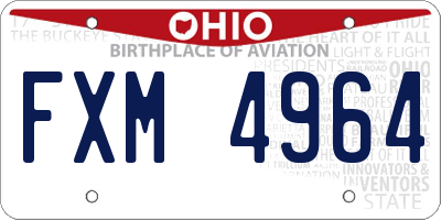 OH license plate FXM4964