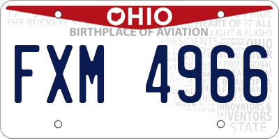 OH license plate FXM4966