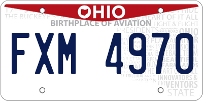 OH license plate FXM4970