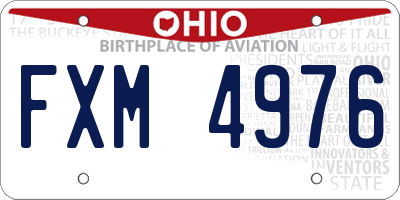 OH license plate FXM4976