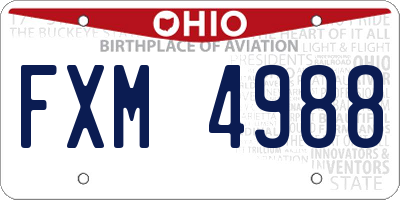 OH license plate FXM4988